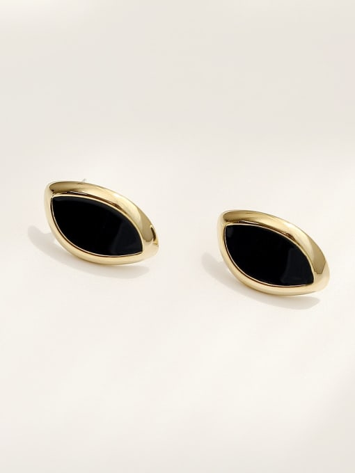 HYACINTH Brass Acrylic Geometric Vintage Stud Trend Korean Fashion Earring 2