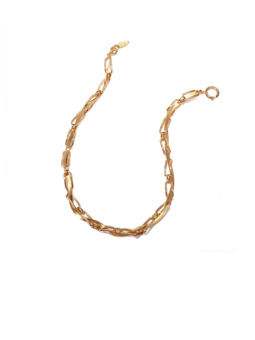Gold necklace Brass Geometric Minimalist Hollow  Chain Necklace