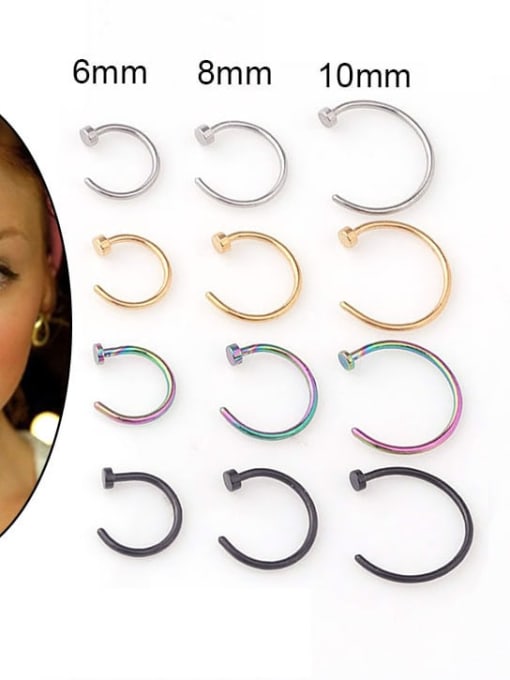 HISON 316L Surgical Steel Geometric Minimalist Nose Rings 1