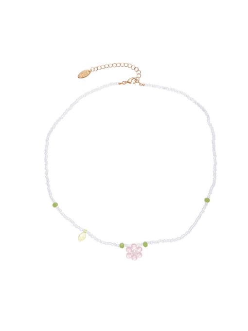 Five Color Brass Bohemia Glass Crystal Beads Flower Bracelet and Necklace Set 0