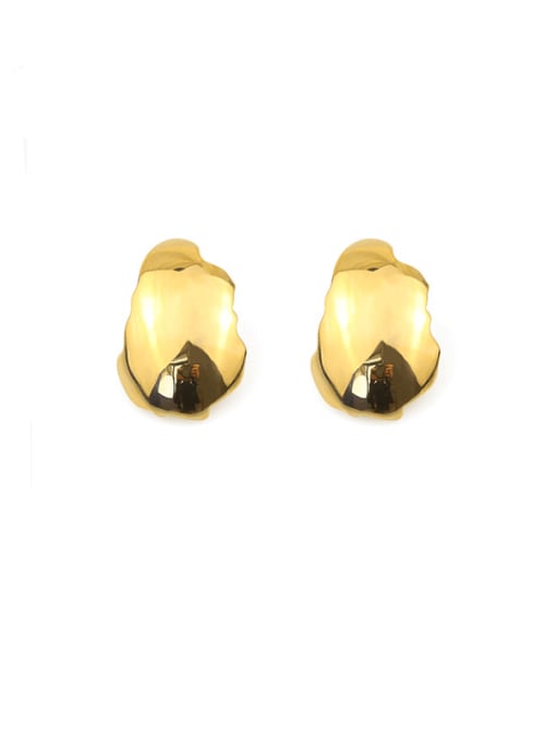 Golden eggshell Brass Geometric Vintage Stud Earring