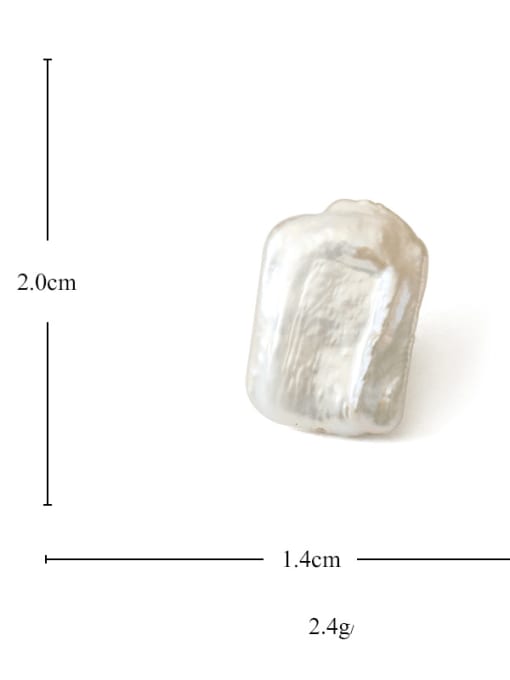 ACCA Brass Freshwater Pearl Geometric Minimalist Stud Earring 2