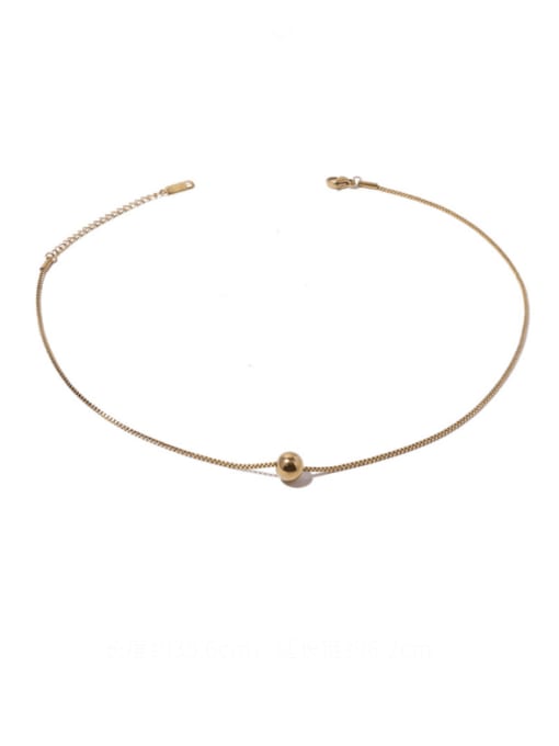 Round bead necklace Brass Bead Geometric Vintage Necklace