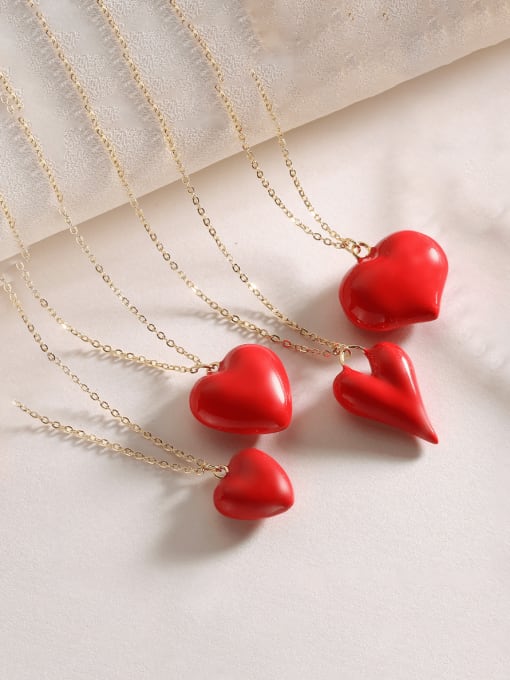 AOG Brass Enamel Heart Minimalist Necklace 0