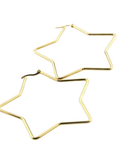 gold-plated Stainless steel hollow Star Minimalist Chandelier Earring