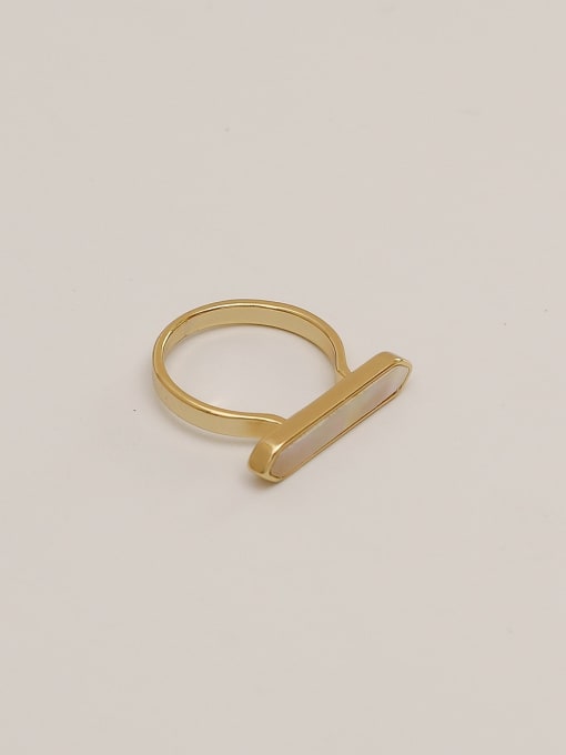 HYACINTH Brass Shell Geometric Minimalist Band Fashion Ring 1