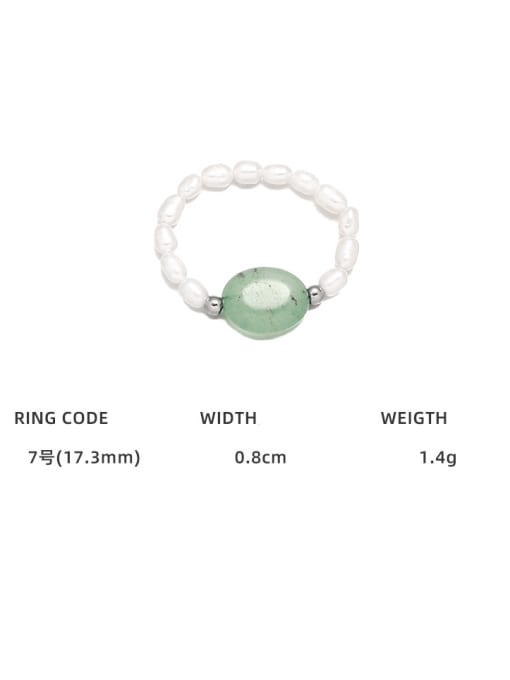 Section 2 Titanium Steel Imitation Pearl Geometric Cute Adjustable Elastic Rope  Band Ring