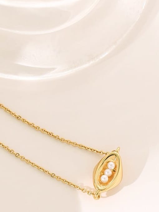 Five Color Brass Imitation Pearl Irregular Minimalist Necklace 3