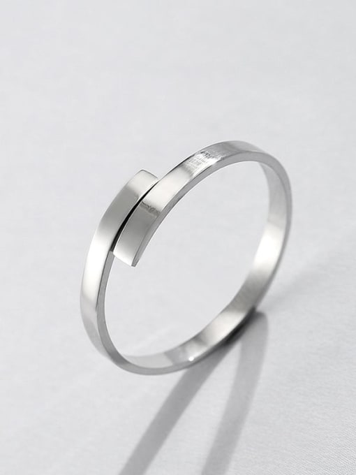 Desoto Stainless steel Smooth Minimalist Band Ring 0