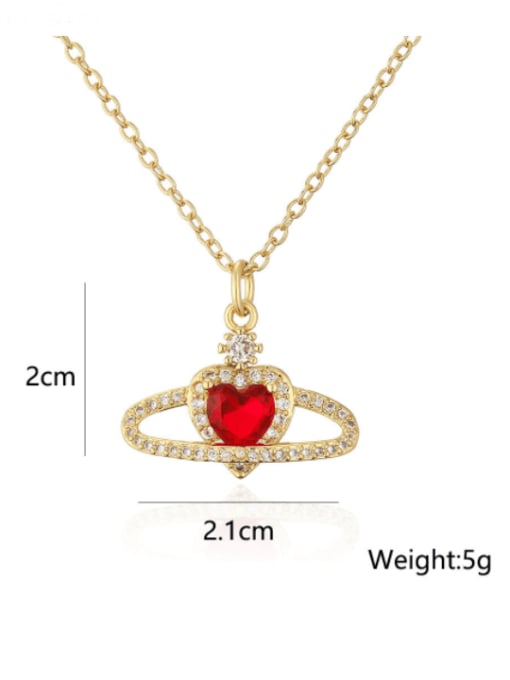 AOG Brass Cubic Zirconia Heart Vintage Necklace 4