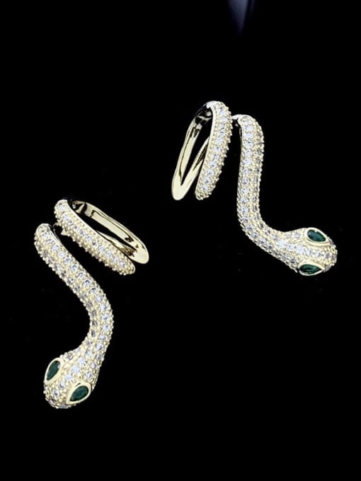 SUUTO Brass Cubic Zirconia Snake Luxury Stud Earring 0