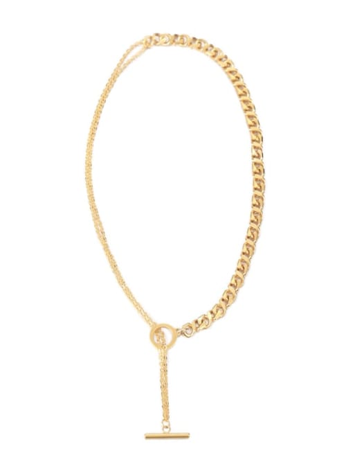Ot buckle Necklace Brass Geometric Tassel Vintage Lariat Necklace