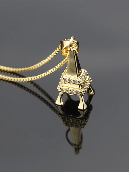 renchi Brass Cubic Zirconia Triangle Dainty Necklace 2