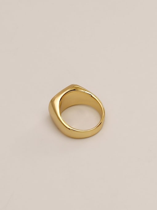 HYACINTH Brass Shell Geometric Vintage Band Fashion Ring 2