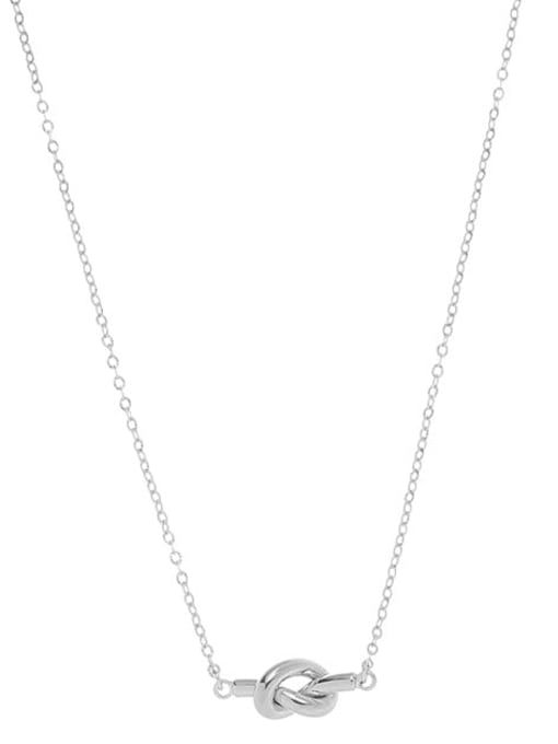 Platinum necklace Brass Minimalist Bowknot  Earring and Necklace Set