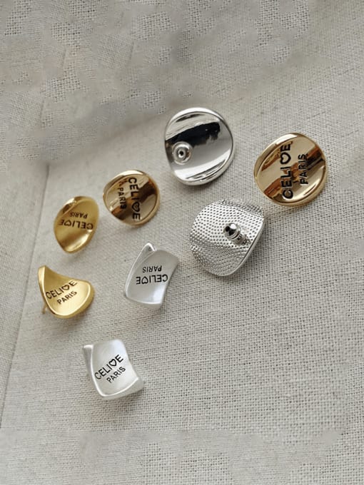 ZRUI Copper Alloy Irregular Minimalist Stud Earring 0