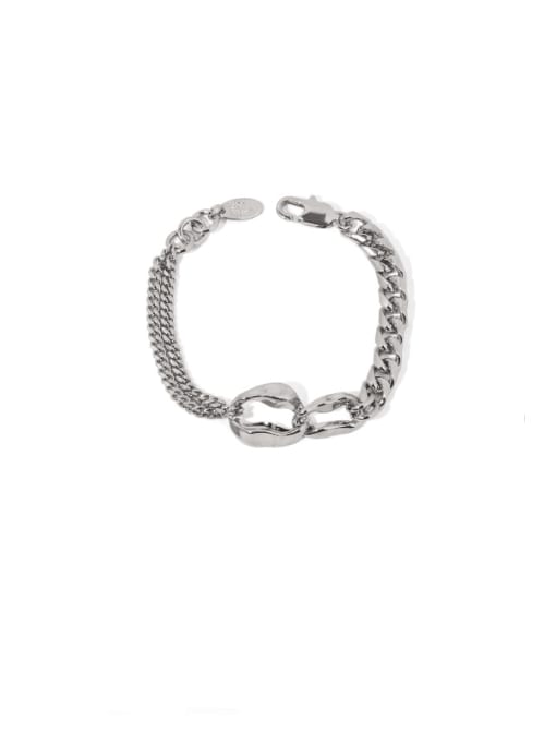 Platinum Brass Simple bump chain  Geometric Hip Hop Link Bracelet
