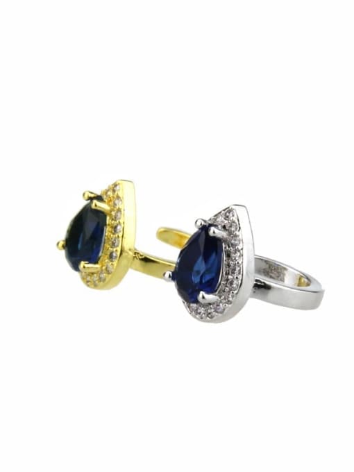 renchi Brass Water Drop Cubic Zirconia  Luxury Clip Earring 2