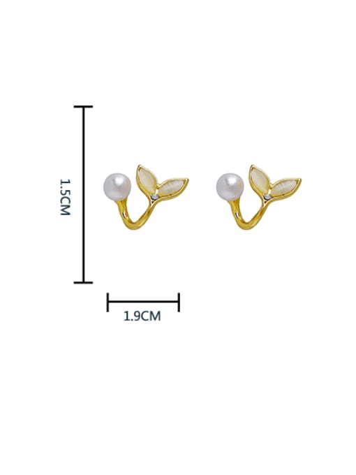 HYACINTH Brass Enamel Fish Minimalist Hook Earring 2