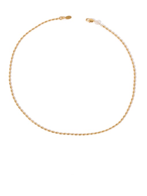 golden Brass Freshwater Pearl Geometric Minimalist Necklace