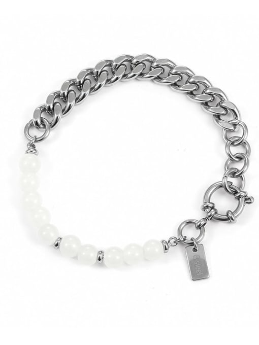 Beaded Bracelet Titanium Steel Hollow  Geometric Chain Hip Hop Link Bracelet