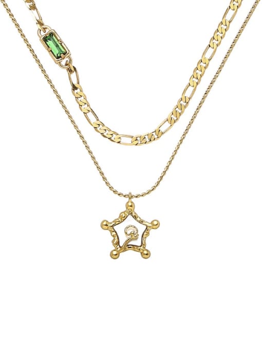 ACCA Brass Cubic Zirconia Star Vintage Necklace