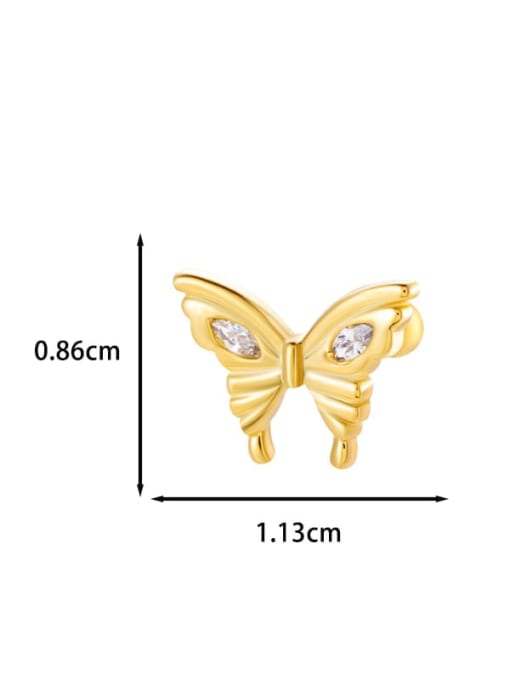 9 Golden Yellow Stainless steel Cubic Zirconia Heart Trend Single Earring