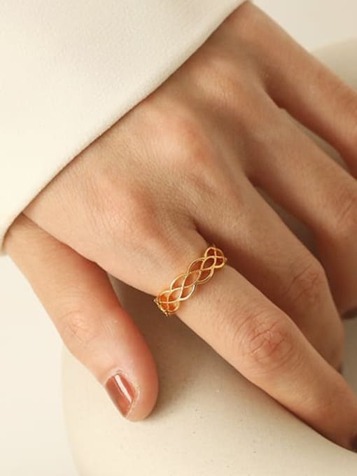ACCA Brass Hollow Geometric Vintage Band Ring 1