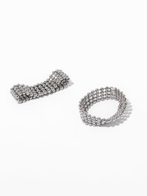Bead chain ring Brass Geometric Hip Hop Bead Line Bead Ring