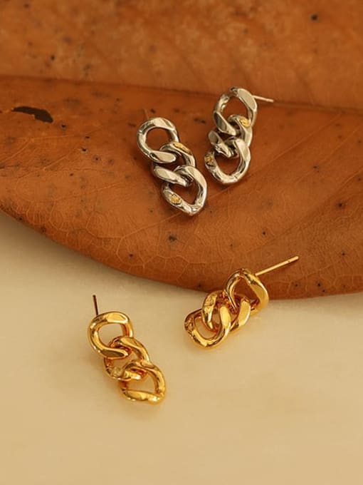 Five Color Brass Holllow Geometric Chain Vintage Drop Earring 3