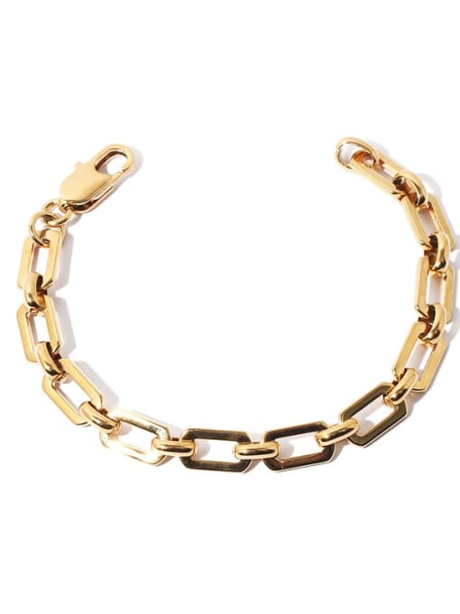 TINGS Brass Hollow Geometric Chain Vintage Link Bracelet 3