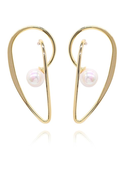 HYACINTH Copper Imitation Pearl Heart Minimalist Drop Trend Korean Fashion Earring 0