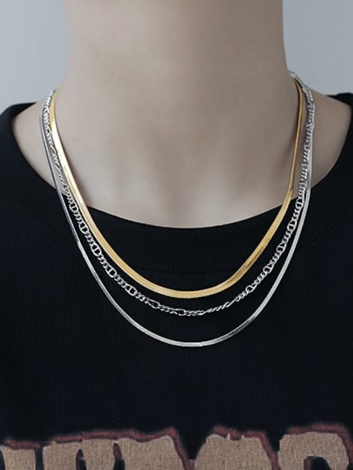 TINGS Brass Snake  Chain  Hip Hop Multi Strand Necklace 1