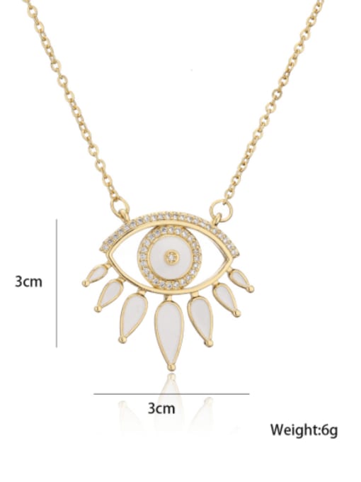 AOG Brass Cubic Zirconia Enamel Water Drop Vintage Eye Pendant Necklace 4