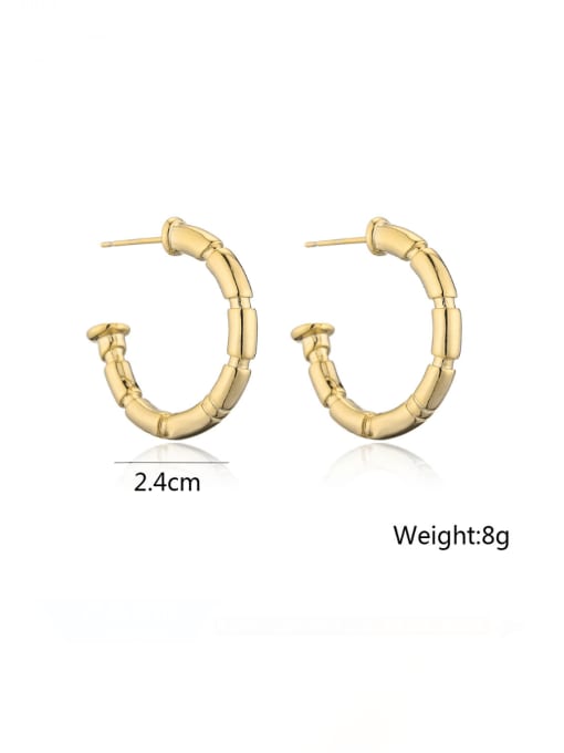 AOG Brass Geometric Minimalist C Shape  Stud Earring 3