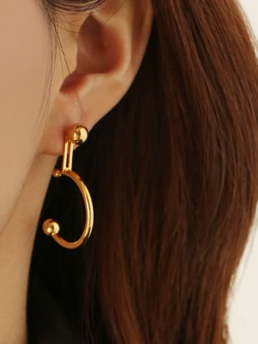 ACCA Brass Geometric Minimalist Stud Earring 0