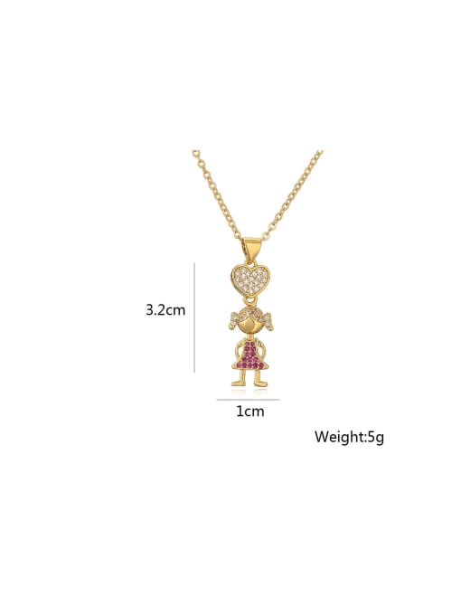 AOG Brass Cubic Zirconia Girl Dainty Necklace 3