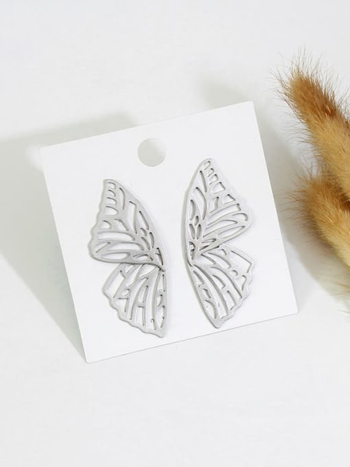 HYACINTH Copper Hollow Butterfly Minimalist Stud Trend Korean Fashion Earring 1