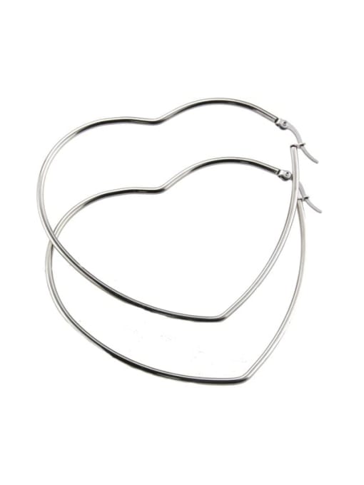 renchi Stainless steel Heart Minimalist Hoop Earring 4