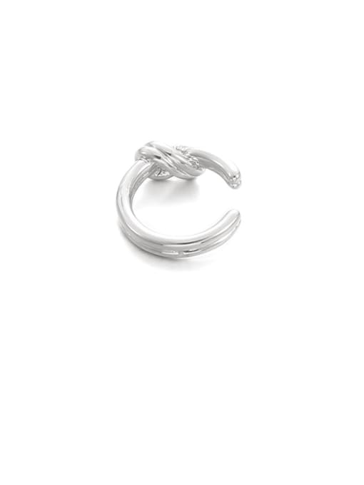 Platinum (Single ) Brass Hollow Knot Minimalist Single Earring
