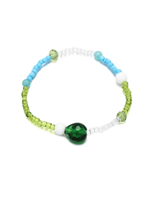 Five Color Natural Stone Multi Color Geometric Artisan Handmade Beaded Bracelet 0