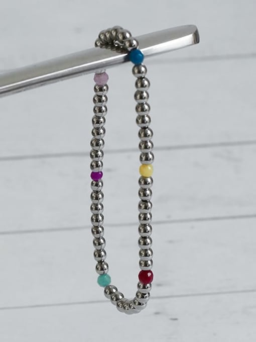 TINGS Titanium Steel Bead Geometric Vintage Beaded Bracelet 3