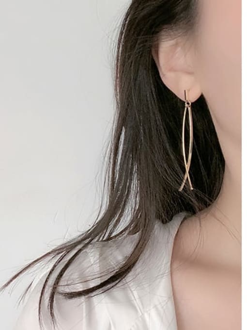 HYACINTH Copper Minimalist Irregular lines Drop Trend Korean Fashion Earring 1
