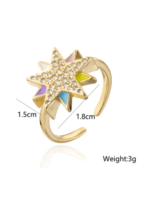 AOG Brass Cubic Zirconia Star Vintage Band Ring 1