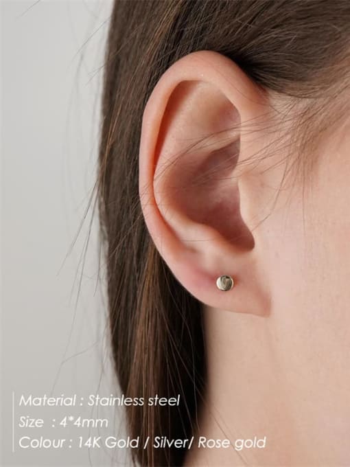 Desoto Stainless steel Round Minimalist Geometric  Set Stud Earring 3