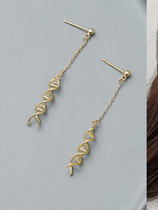 HYACINTH Copper Hollow Geometric Minimalist Threader Trend Korean Fashion Earring 2