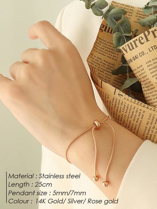 Desoto Stainless steel Tassel Minimalist Adjustable Bracelet 2