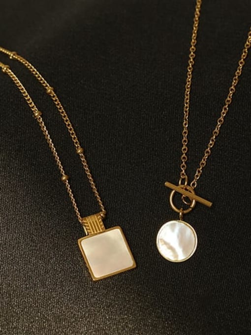 ACCA Brass Shell Geometric Vintage pendant Necklace
