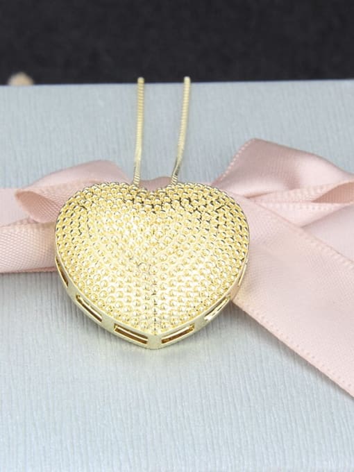 gold-plated Brass  Smooth Heart Minimalist  Pendant  Necklace