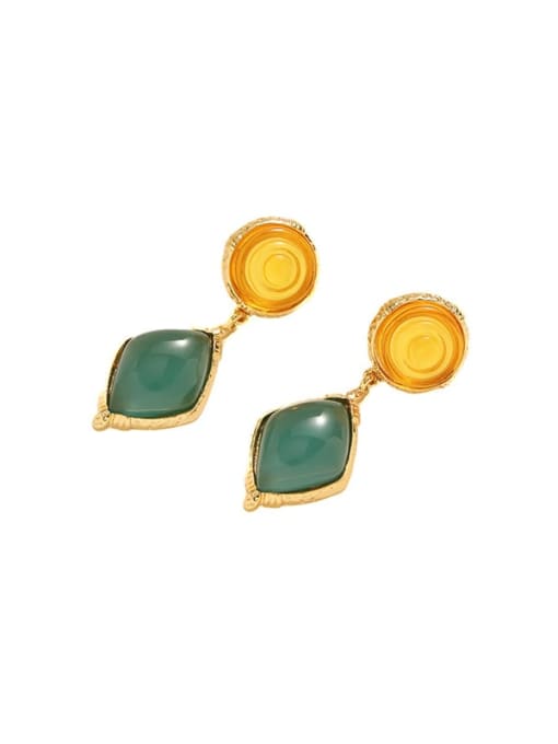 Five Color Brass Resin Geometric Vintage Drop Earring 0